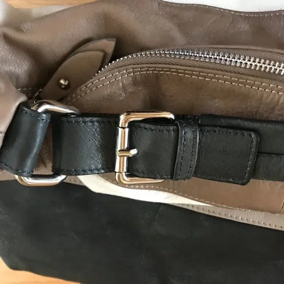 Gianni Notaro Made in Italy Leather Color Block Shoulder Bag - Picture 12 of 16